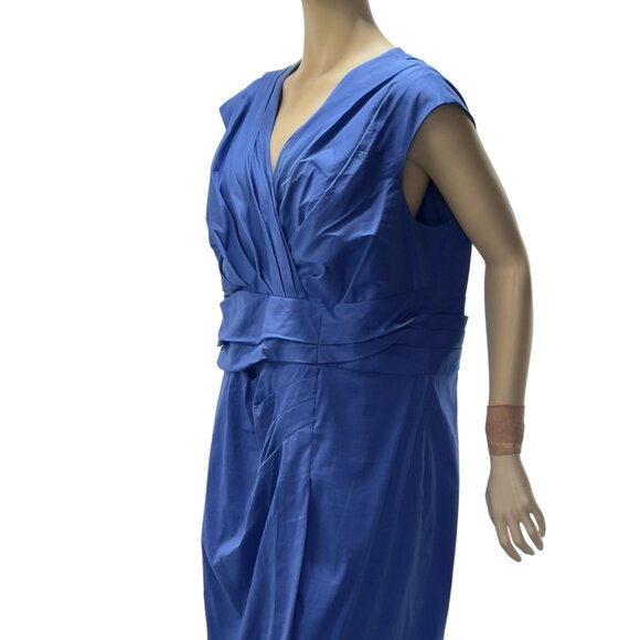 Suzi Chin For MAGGY BOUTIQUE Women's Blue Sleeveless Wrap Dress Size 18W - Picture 8 of 16